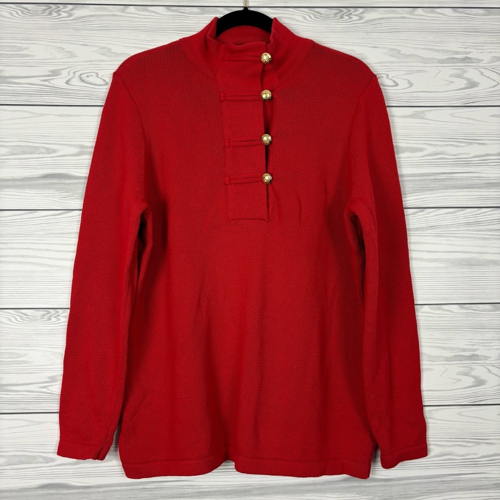 Chaps Empire Red Ribbed Sweater Size 1X NWT